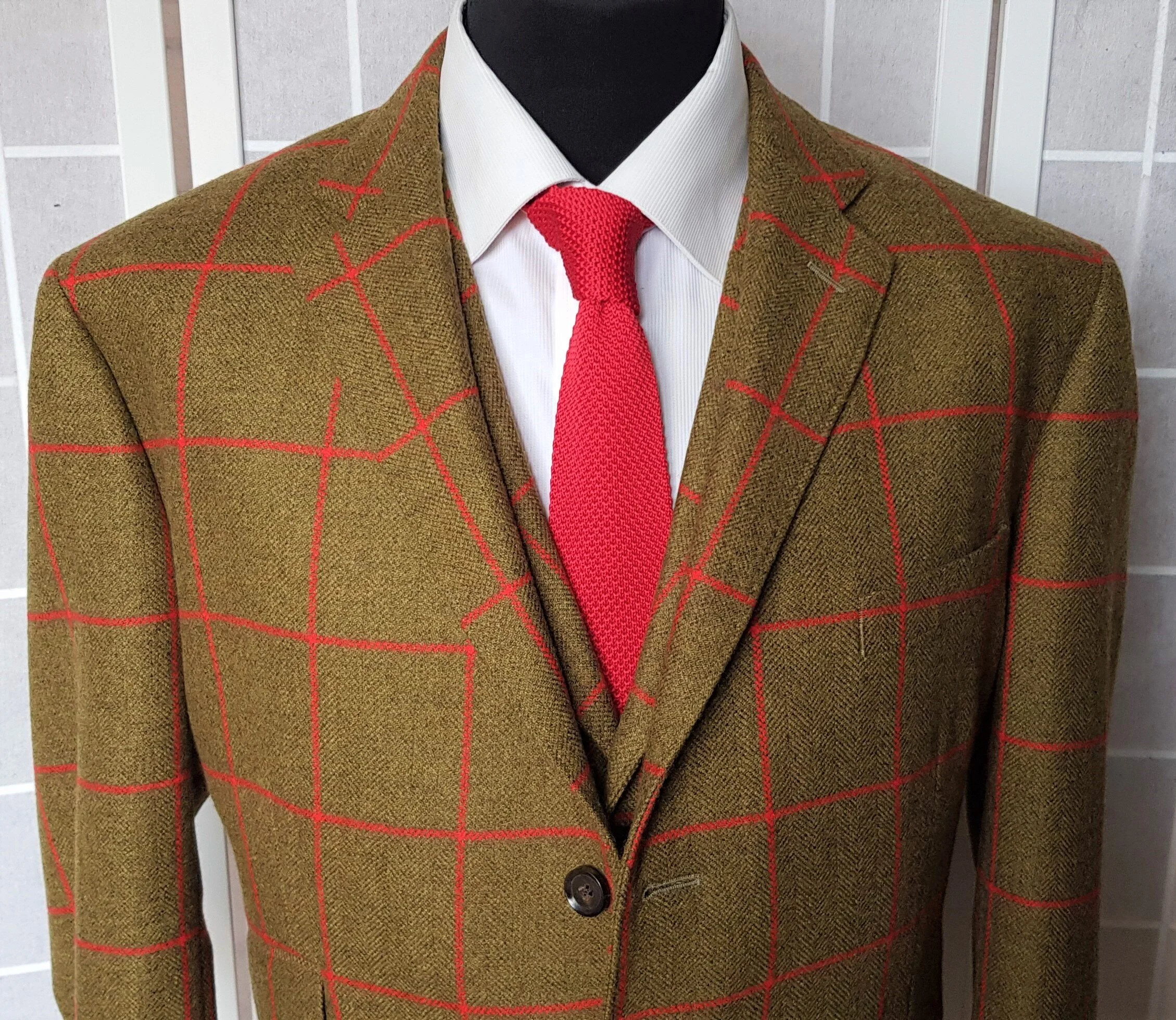 Green check 2025 tweed suit